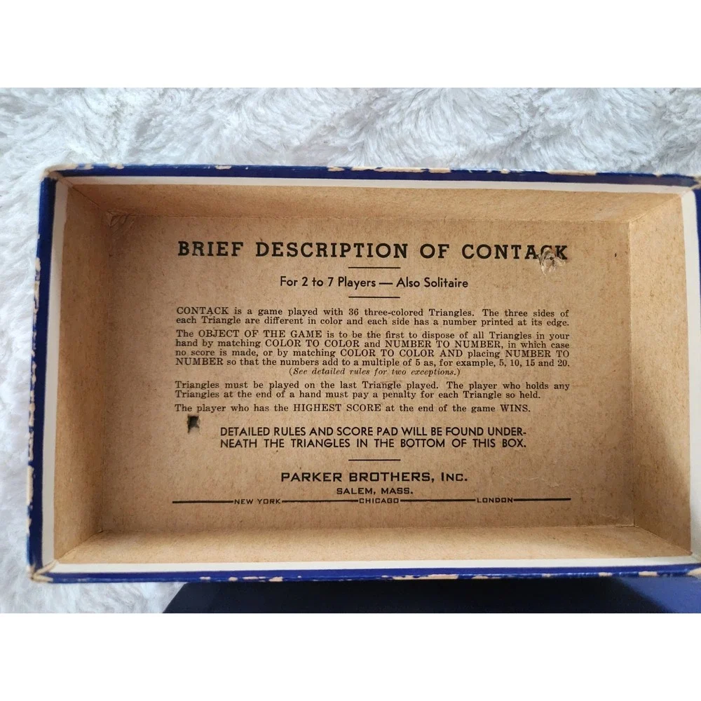 Contack Parker Brothers 1939 Game Special R. H. Macy‎ & Company Edition